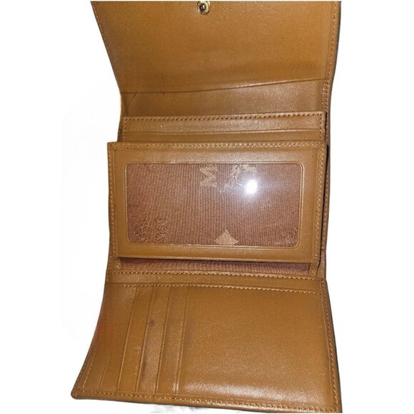 MCM Germany Monogram Munchen Visetos Pink Brown Stripes Bi-fold Wallet Luxury - Picture 4 of 6